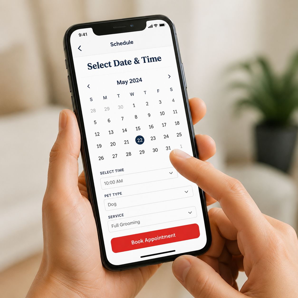 Booking a Picardia grooming appointment online